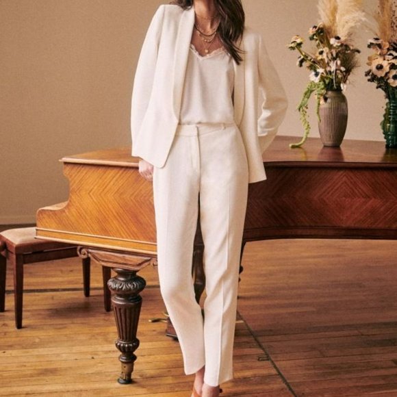 sezane gustavo trouser and sari jacket blazer suit set rust brown M